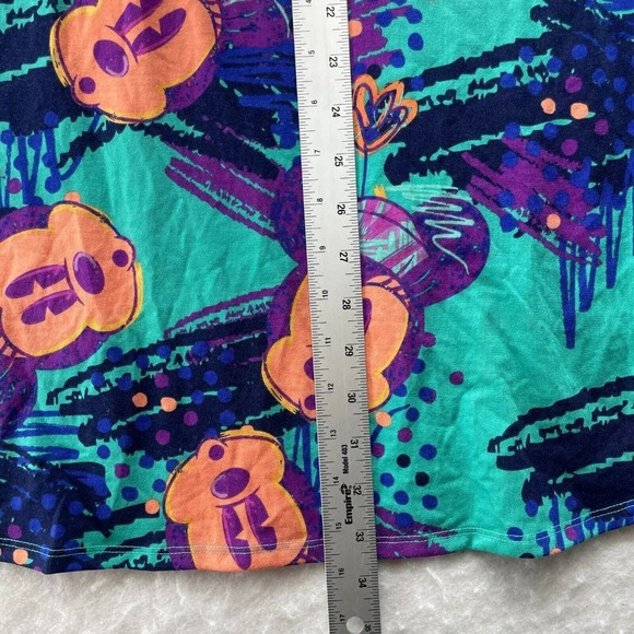 LulaRoe Disney Shirt Womens Sz M Green Purple Irma Minnie Mouse Round Neck Tunic - Picture 5 of 9